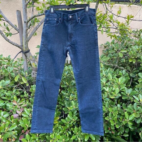 LEVI 502 BLACK WASHED TAPER FLEX MEN'S JEANS 30X30 EUC! - Picture 1 of 10